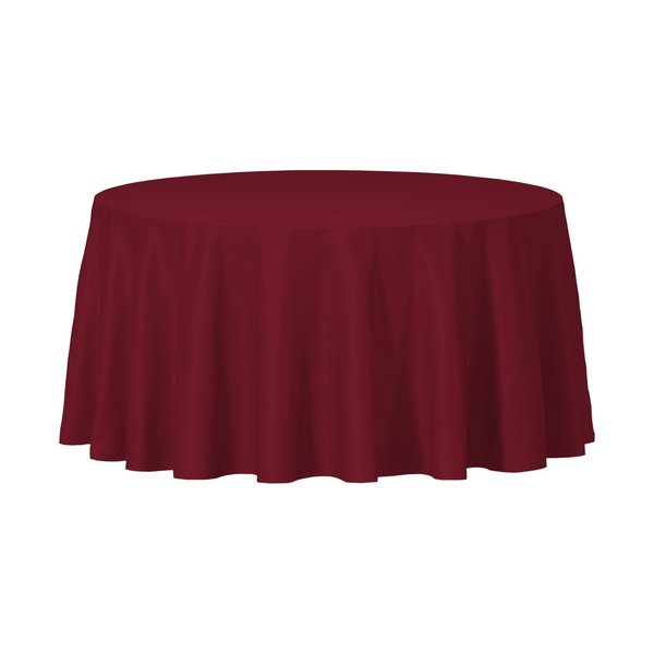 Smarty Had A Party 84 Burgundy Round Disposable Plastic Tablecloths 96 Tablecloths, 96PK 823270-BR-CASE